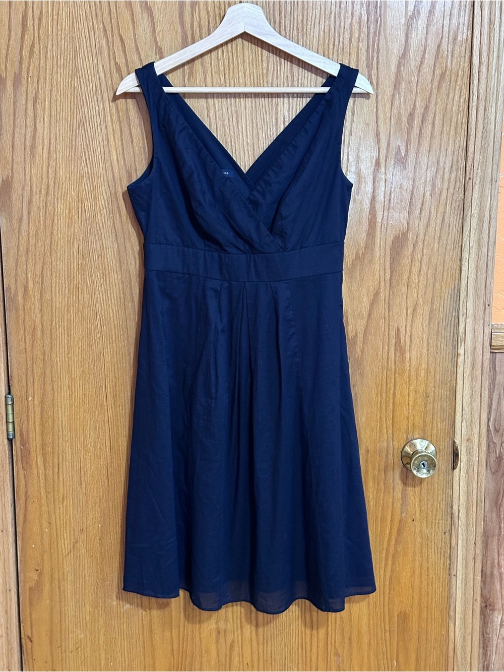 Lands' End‎ sz 4 cotton black Sleeveless V-Neck Midi Dress